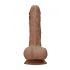 RealRock Dildo 7 - Realistic with Testicles (17cm) - Dark Natural