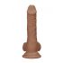 RealRock Dong 7 - realistischer Dildo mit Hoden (17cm) - dunkles Natur