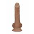 RealRock Dong 7 - realistični dildo s testisi (17 cm) - temno naraven