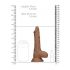 RealRock Dong 7 - realistické dildo s varlaty (17 cm) - tmavě přírodní