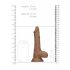 RealRock Dildo 7 - Realistic with Testicles (17cm) - Dark Natural