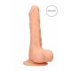 RealRock Dong 9 - levensechte dildo met ballen (23cm) - natuur