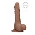 RealRock Dong 9 - lifelike testicle dildo (23cm) - dark natural