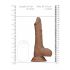 RealRock Dong 9 - realistisk dildo med pung (23 cm) - mörk natur