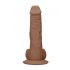 RealRock Dong 10 - levensechte dildo met ballen (25cm) - donker natuur