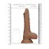 RealRock Dong 10 - realistické dildo s penisom (25 cm) - tmavé prírodné