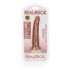 Dildo realist cu ventuză RealRock Slim, 15,5 cm (natur închis)