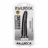 RealRock Slim - su tvirta siurbtuku, realistinis dildo - 15,5 cm (juodas)