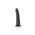 RealRock Slim - realistické dildo s lepivými nožičkami - 15,5 cm (černé)