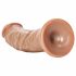 RealRock Curved - ukrivljeni realistični dildo z objemko - 15,5 cm (temno naraven)