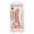 RealRock - realistični dildo sa vakuumom, testis - 15,5 cm (prirodni)