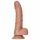 RealRock Curved - realistické dildo so svorkami a semenníkmi - 15,5 cm (tmavé prírodné)