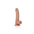 RealRock - zuignap dildo met ballen - 15,5cm (donker naturel)