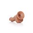 RealRock Curved - realistické dildo so svorkami a semenníkmi - 15,5 cm (tmavé prírodné)