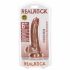 RealRock - zuignap-dildo met ballen - 15,5 cm (donker natuur)