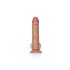 RealRock - zuignap dildo met ballen - 15,5cm (donker naturel)