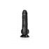 RealRock - realistisk dildo med sugkopp och pung - 15,5 cm (svart)