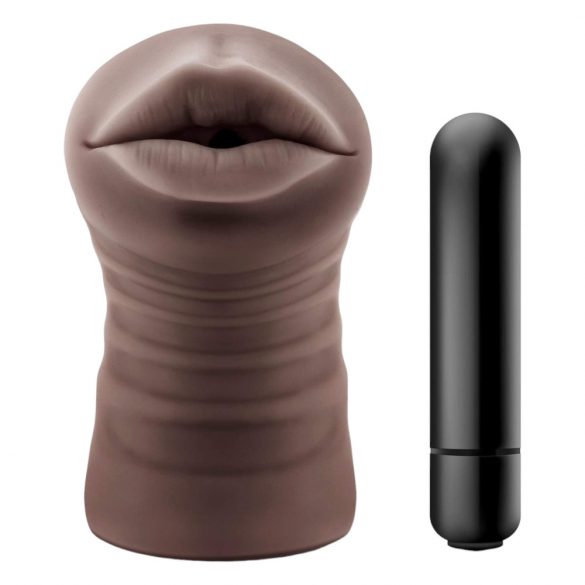 Enlust Krystal - Vibrating Artificial Mouth with AI Images (Brown)