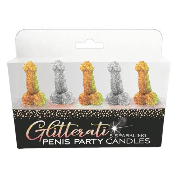 Candele Scintillanti a Forma di Pene - Set da 5