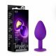 Temptasia S - petit plug anal heart doré (violet)