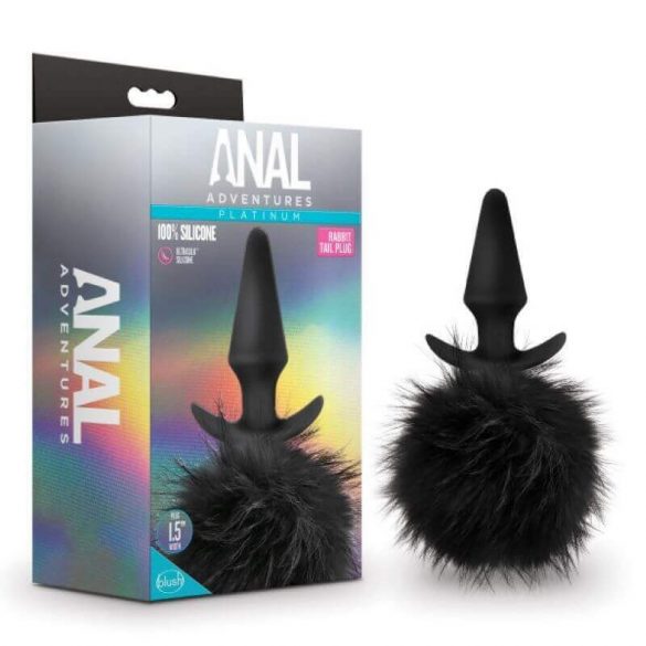 Anal Adventures Platinum - Analdildo med kaninsvans (svart)