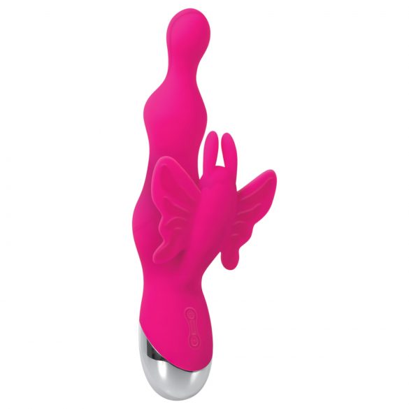 Evolved - beaded vibrator with clitoral arm (pink)