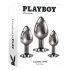 Playboy - анален дилдо комплект - 3 части (сребърен)