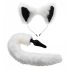 TAILZ - White Fox Tail Anal Dildo Set (Black and White)