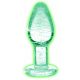 Glow in the Dark Glass Anal Dildo L - Clear