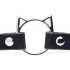 Master Series Verspielte Kitty - Halsband mit Katzenkopf-Ring (schwarz)