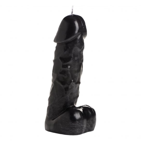 Dunkler Pecker - Körperkerze - Penis mit Hoden - Schwarz (352g)