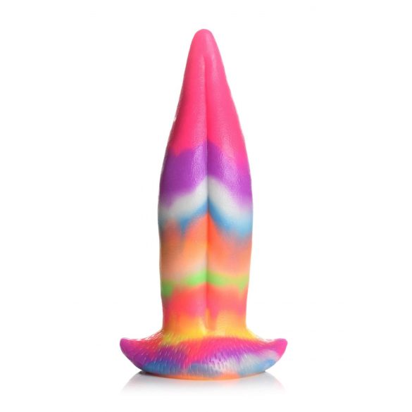 Creature Cocks Tong - oplichtende siliconen dildo - 21cm (regenboog)