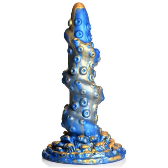 Kraken Spiral Tentacle Dildo - 21cm (Gold-Blue)