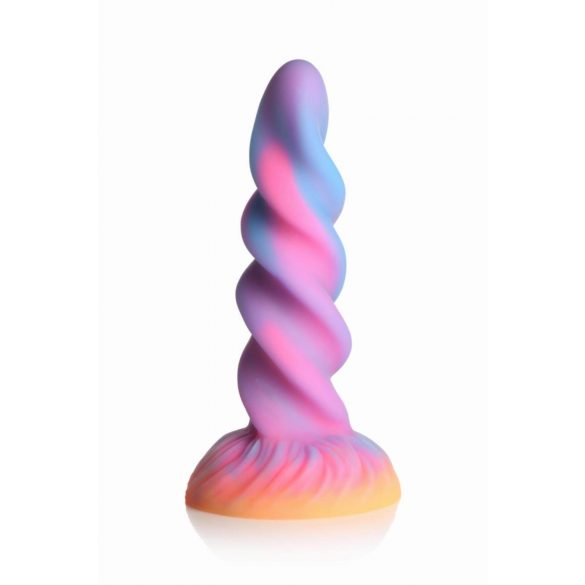 Žėrintis vienaragio dildo (violetinė-rožinė)