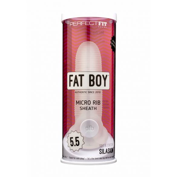 Fat Boy Micro Costolato - Guaina Pene (15cm) - Bianco Latte