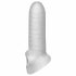 Fat Boy Micro - Ribbed - Husă pentru penis (15cm) - Alb crem