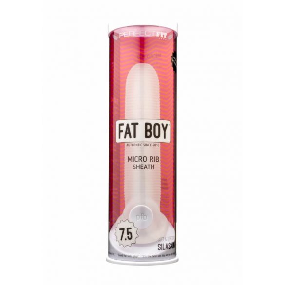 Fat Boy Micro Ribbed - Manșon pentru penis (19cm) - Alb crem