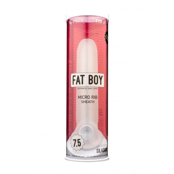 Fat Boy Micro Ribbed - penissleeve (19 cm) - vit