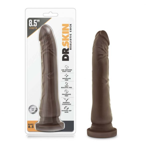 Dott. Skin 8,5 - dildo realistico con ventosa - marrone (20,5 cm)