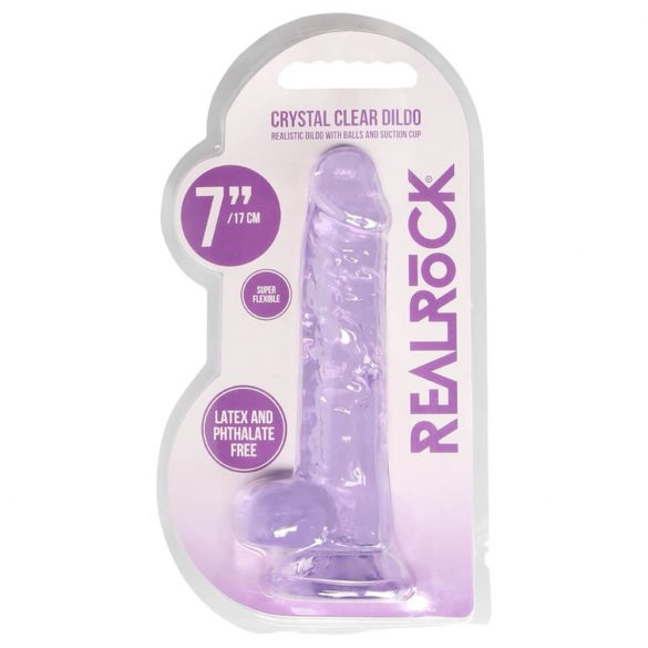 REALROCK - caurspīdīgs reālistisks dildo - violets (17 cm)