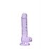 REALROCK - caurspīdīgs reālistisks dildo - violets (17 cm)