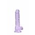 REALROCK - półprzezroczyste, realistyczne dildo - fioletowe (17 cm)