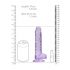 REALROCK - Transparent Lifelike Dildo - Purple (17cm)