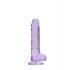 REALROCK - priesvitné realistické dildo - fialové (17cm)