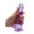 REALROCK - półprzezroczyste, realistyczne dildo - fioletowe (17 cm)