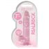 REALROCK - Transparent Realistic Dildo - Pink (17cm)