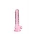 ΡΕΑΛΡΟΚ - διαφανές ρεαλιστικό ομοίωμα πέους - ροζ (17cm)