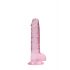 REALROCK - translucent lifelike dildo - pink (17cm)