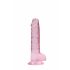 REALROCK - półprzezroczyste, realistyczne dildo - różowe (17 cm)