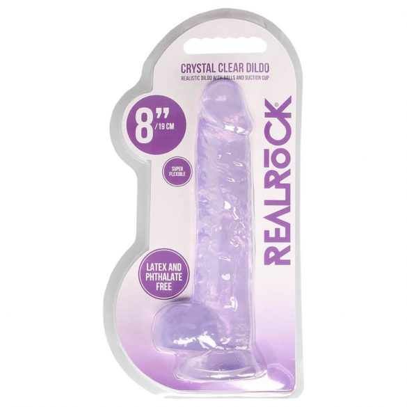 REALROCK - doorzichtige realistische dildo - paars (19cm)